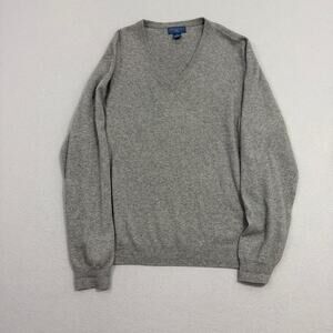 Joseph & Lyman 100% Cashmere V-Neck Sweater Men's Extra Large Gray Preppy Soft